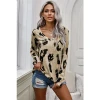 2021 New Designs Lady Long Sleeves Shirt Leopard Print Blouse Women Casual Tops