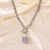 Import 2021 New fashion Diamond Rhinestone Lock shape necklace and chains from China