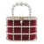 Import 2024 Luxury diamond ladies purse handbags women bags rhinestone crystal bag pearl handle metal bucket cage clutch evening bag from China