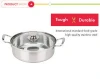 24cm capsule bottom 201 stainless steel hot pot casserole with glass lid