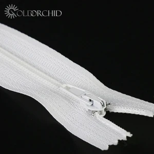 3#  close end white  nylon zipper for sale