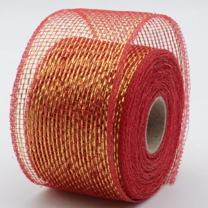 3 mm-75 mm Mesh Glitter Christmas Ribbon with Wire Edged for Holiday Decoration
