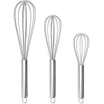 3 Pack 8"+10"+12" Egg Beater Blender Wire Whisk Ware Kitchen Cooking Stainless Steel Manual Egg Whisks