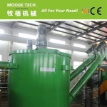 300-3000kg/h capacity pet flakes hot washed machine