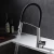 Import 304 stainless steel black kitchen sink faucet pull out kitchen faucet with sprayer from China