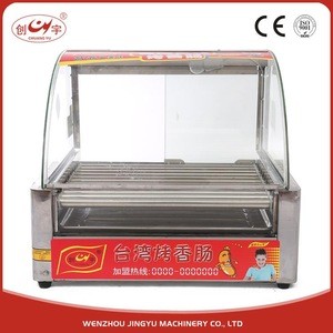 304 Stainless Steel Temperature Control Hot Dog Sausages Roller Grill Machine