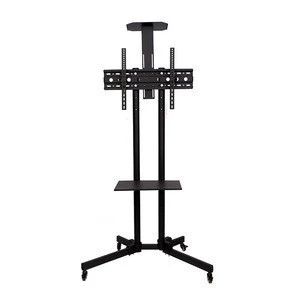 32-65 inch Outdoor Height Adjustable Metal Rotating floor cart LED TV mount Stand For Home With w/Wheels