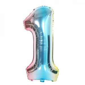 32 " gradient ramp digital birthday balloons, Aluminum film gradient ramp balloon for party