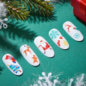 3D Christmas Santa Elk Snowflakes Nail Stickers For Nail Art Decoration STZ