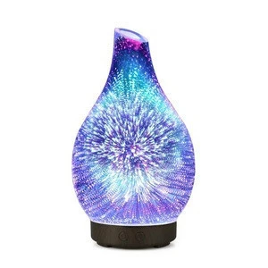 3D  glass fireworks aromatherapy essential oil diffuser ultrasonic cool mist humidifier