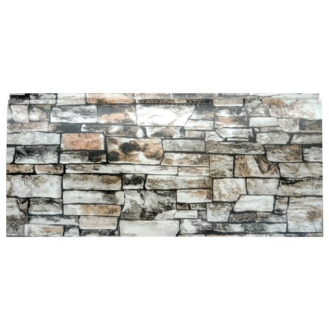 3D Stacked Stone Pattern Metal Sandwich Panels Polyurethane Siding Panels Exterior Wall PU Sandwich Panels