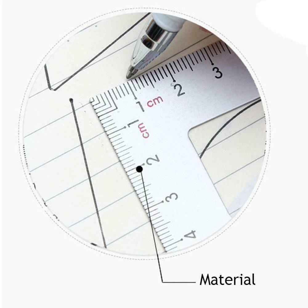 4pcs Sets Metal Drawing Measuring Straight Ruler Protractor Triangle Study Stationery Set
