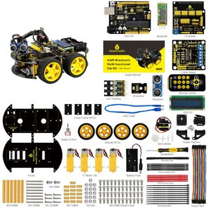 4WD Bluetooth Multi-functional DIY Smart Car For Arduino Robot Education Programming User Manual Video Demo Scratch App