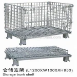 4X8 Pallet Rack Drip Tray / Industrial Logistic Portable Storage Cage / Rolling Steel Wire Mesh Cage