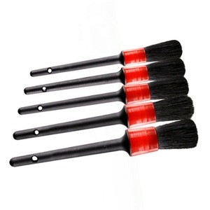 5 pcs/Set Car Detailing Brush Kit Boar Hair Interior Wheel Grill Cleaning Tool