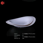 53013 Classic Japanese Style Oval Unbreakable Plastic Plate Sustainable high quality tableware 100% Melamine Dinnerware party