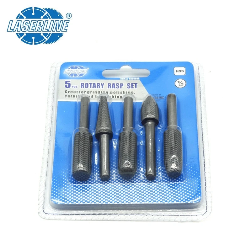 5Pcs 6mm Shank electric Rotary Burr Set File Rasp Drill Bit embossed steel for soft metal
