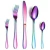 Import 5pcs set Tableware Cutlery Dinner Set Cutlery Set Dishes Knives Forks Spoons from China