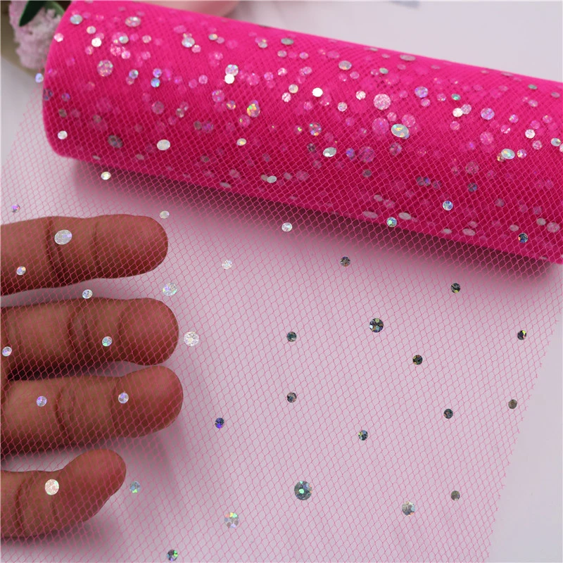 Buy 6 Inch 10 Yards Sequin Tulle Fabric Rolls Polka Dot Tulle For Tutu  Skirt Wedding Christmas Decoration Tulle from Yiwu Chengzhui E-Commerce  Firm, China