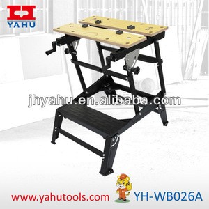 6 Position height adjustable jcb toy workbench for woodworking with bench vise