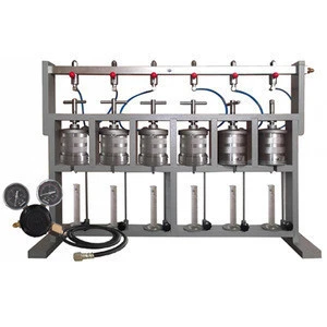 6-unit API Low Pressure Filter Press / LPLT Filtration Drilling Fluid Tester Lab Equipment Analysis Device Slurry Testing