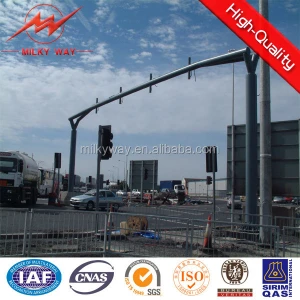 6m Q345 galvanized steel poles traffic light pole and cctv steel pole price