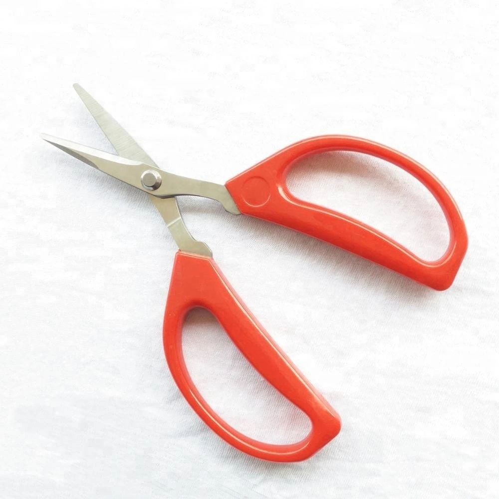 6&quot; Stainless steel professional grape pruning scissors with soft PVC handle for picking fruit or bypass branch shears