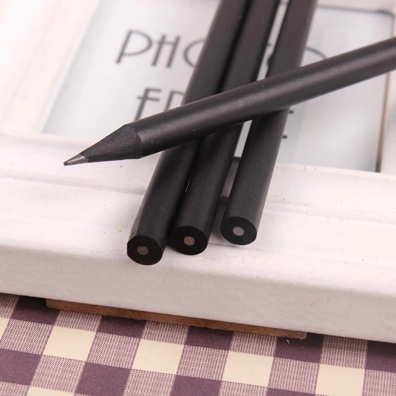 7 inch black wood pencil with eraser