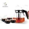 700ml/900ml/1100ml Clear Borosilicate Glass Coffee Blooming Tea Pot Set With Infuser