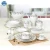 Import 86pcs golden New bone China dinner set home utensil hot sale in Saudi Arabia with tea serving set and tureen from China