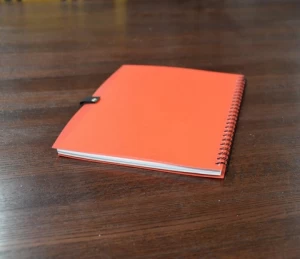 A5 bound notebook printing customized logo Plastic cover coil notebook with pen holder  PP cover spiral notebook