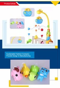 ABS hanging rotating animal bed bell electric baby crib musical mobile 3301