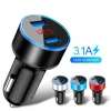 Accessories for cars  LED Display Universal 3.1A Mobile Phone Tablet Fast Charging Usb Charger for Car 2 Usb Adapter