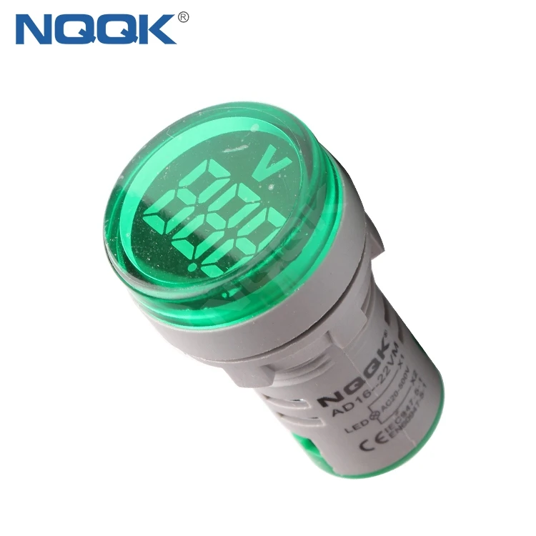 AD16 22mm green mini indicator light lamp digital voltmeter voltage meter