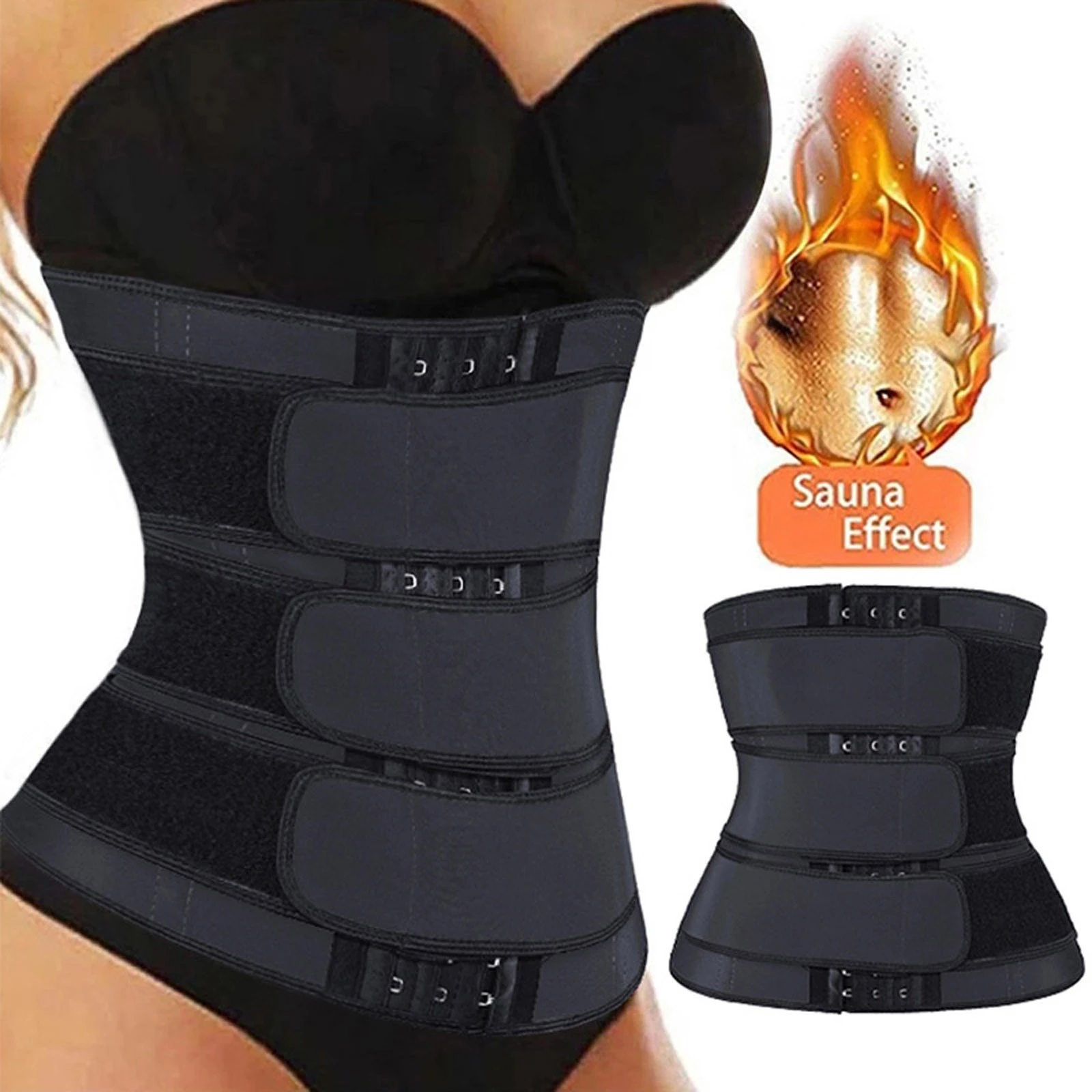 Adjustable 4 Step Fitness Tummy Slim Belt Back Pain Sweat Utility Women Waist Trainer Shaper