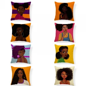 Africa Cool Woman Cushion Cover Home Decor Linen Throw