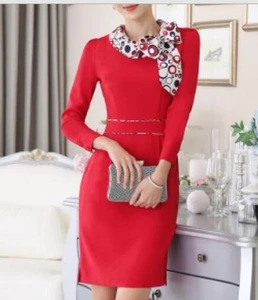 Airline stewardess uniforms, work clothes beautician, technicians foot tooling, long sleeved dress/ Airline stewardess apparel