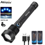 Alonefire H007 Cree XHP70 40W High power Led Aluminum Zoom Ultra Bright Flashlight Adventure Powerful Patrol Torch 26650 battery