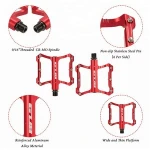 Aluminum Bike Pedals For MTB Non-slip Bicycle Pedal CNC Sealed Bearing Flat Platform Antiskid Cycling Pedal Riding GUB GC-008
