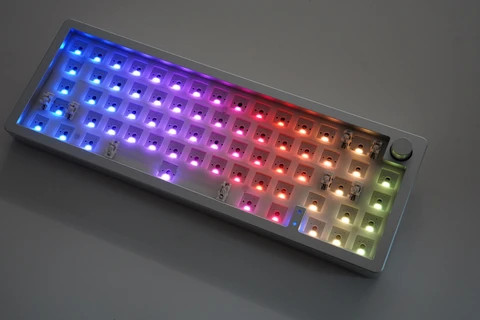 Aluminum Mechanical Keyboard Barebone Kit Hot-swappable 66keys Gaming Keyboard Gasket RGB Lighting