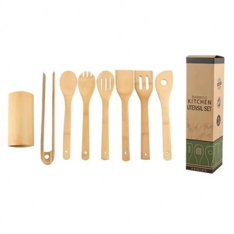 Amazon Best Selling Kitchen Accessories Eco-friendly Kitchenware Cooking New Shovel Bamboo Spatula kitchen Utensil 7 pcs Set