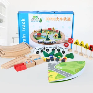 Amazon hot sale 2020 NEW wooden train track set toys wholesale  special offer train set toy of girls boys