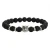 Import Amazon Hot Sale 8mm Natural Black Lava stone Night Owl Diffuser Stretch Bracelet For Mens from China