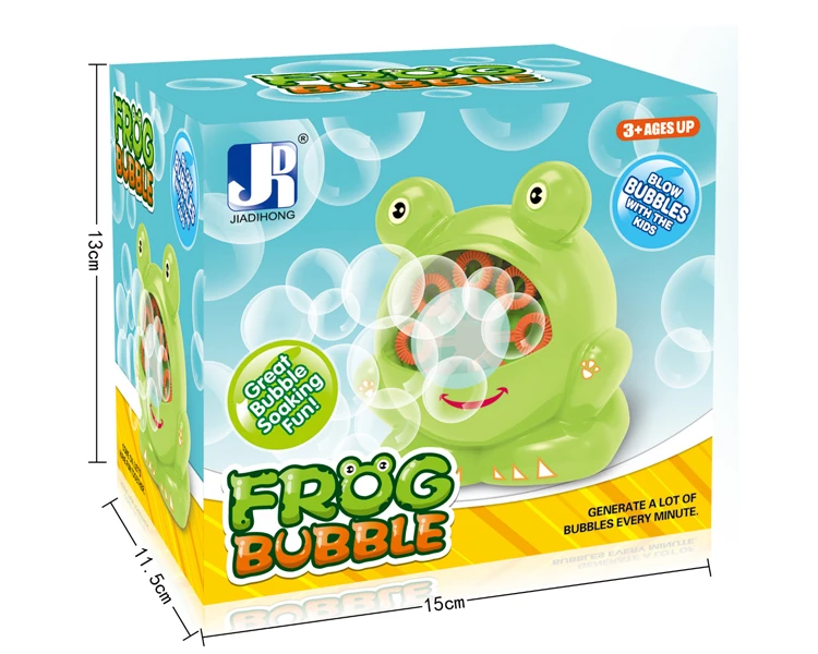 Amazon Hot Sale Cartoon Frog Electric Bubble Machine Summer Outdoor Soap Bubble Automatic Blower Game Toys Bubble Water For Kids