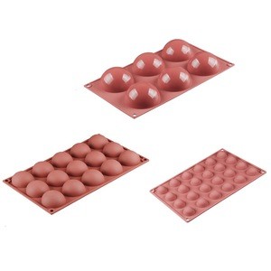 Amazon Hot Sell 6 Semicircle 15 Holes 24 Holes Bakeware Set Silicone Mold For Cake Decoration Jelly Pudding Candy Chocolate