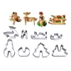 Amazon Hot Sell 8pcs Christmas 3D Cookie Cutter Set Stainless Ginger Bread Cutter Ginger Cookie Cutter