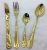 Import Amazon Top Seller 4 pcs silverware Stainless Steel 24 pcs Spoon Cutlery Set gold flatware For Weeding GIft from China