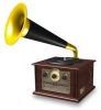 AM/FM radio CD player Nostalgic Classic Antique Retro USB phonograph Gramophone wooden turntable record player