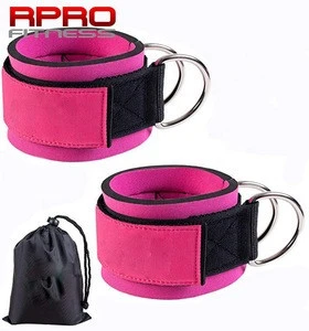 Ankle Strap Neoprene Padded Fitness Wrist Cuff with D Ring