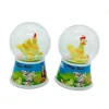 Artificial festival Decor baby animals LED easter craft plastic snow globe